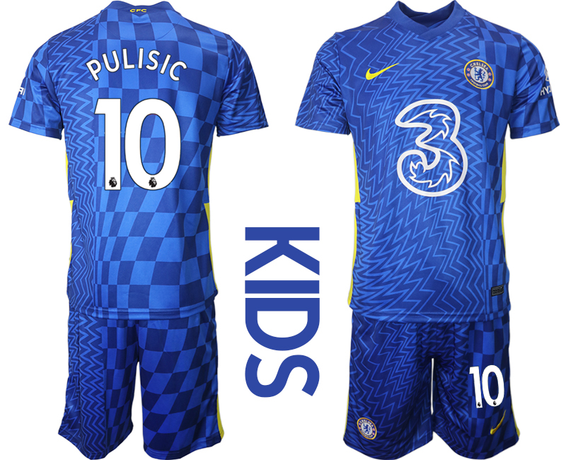 Youth 2021-2022 Club Chelsea FC home blue #10 Nike Soccer Jerseys